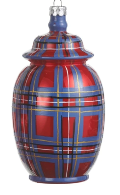 5" Dressed in Plaid Chinoiserie Ornaments