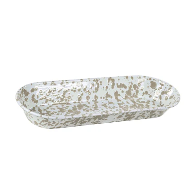 Golden Rabbit Taupe Swirl Oval Basket