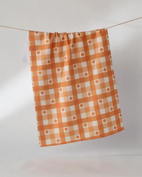 Geometry Tea Towel - Pumpkin Check