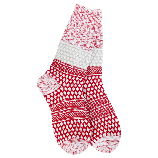 World's Softest Sock Co. Holiday Gallery Textured Crew Peppermint Multi
