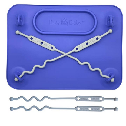 PURPLE BUSY BABY SILICONE PLACEMAT - 4 TETHER VERSION