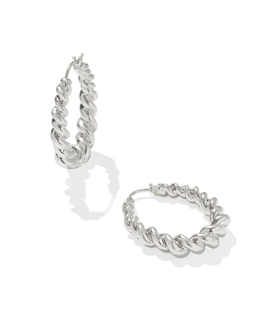 KENDRA SCOTT HAISLEY HOOP EARRINGS SILVER