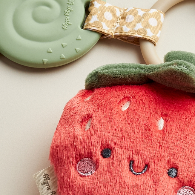 Itzy Pal™ Plush + Teether Bonnie the Strawberry