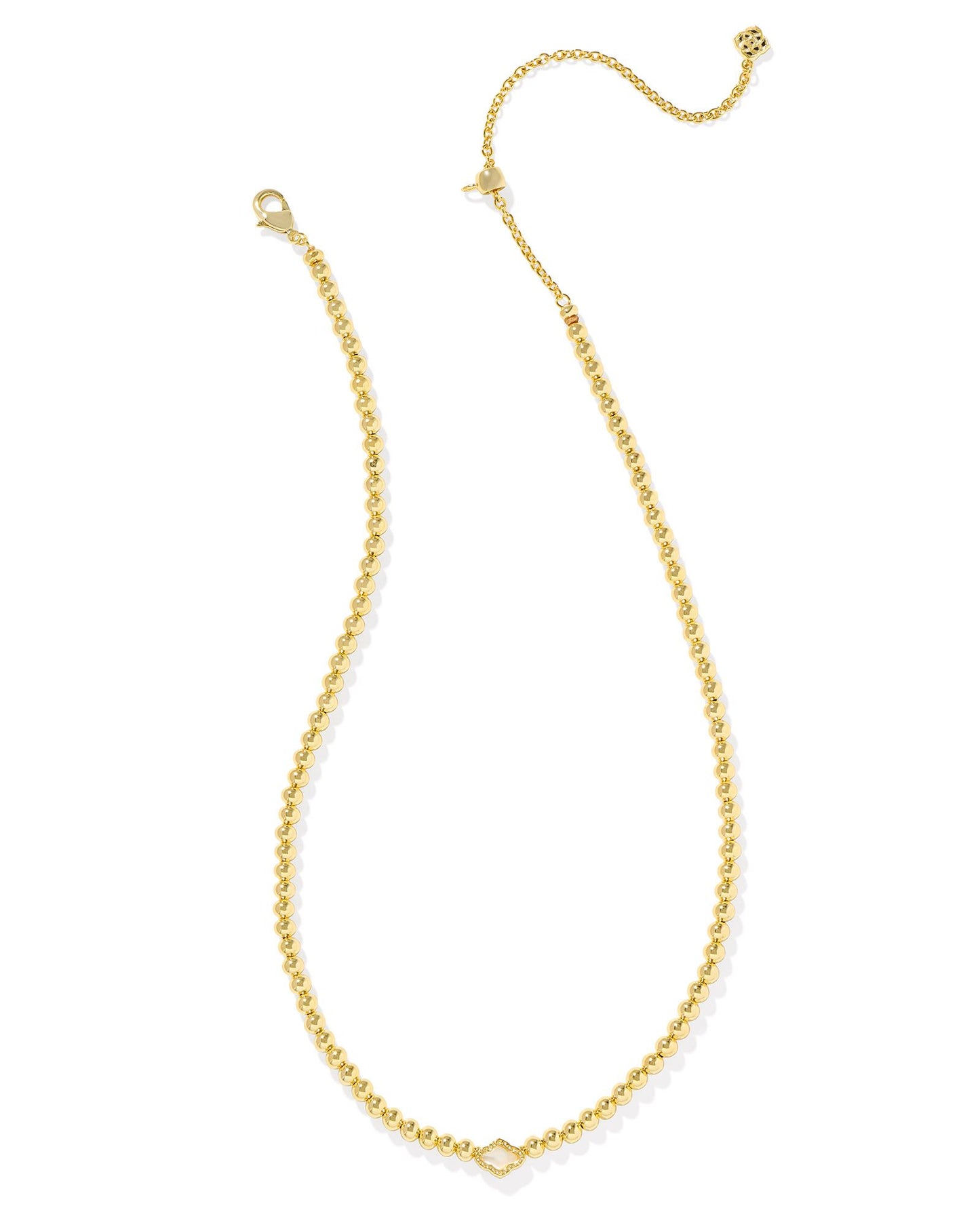 KENDRA SCOTT ABBIE BEADED NECKLACE GOLD NATURAL MOTHER OF PEARL