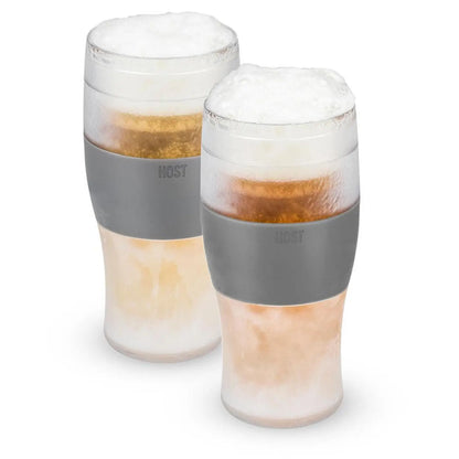 Beer Freeze™ Cooling Cups with Cooling Gel in Grey Set of 2
