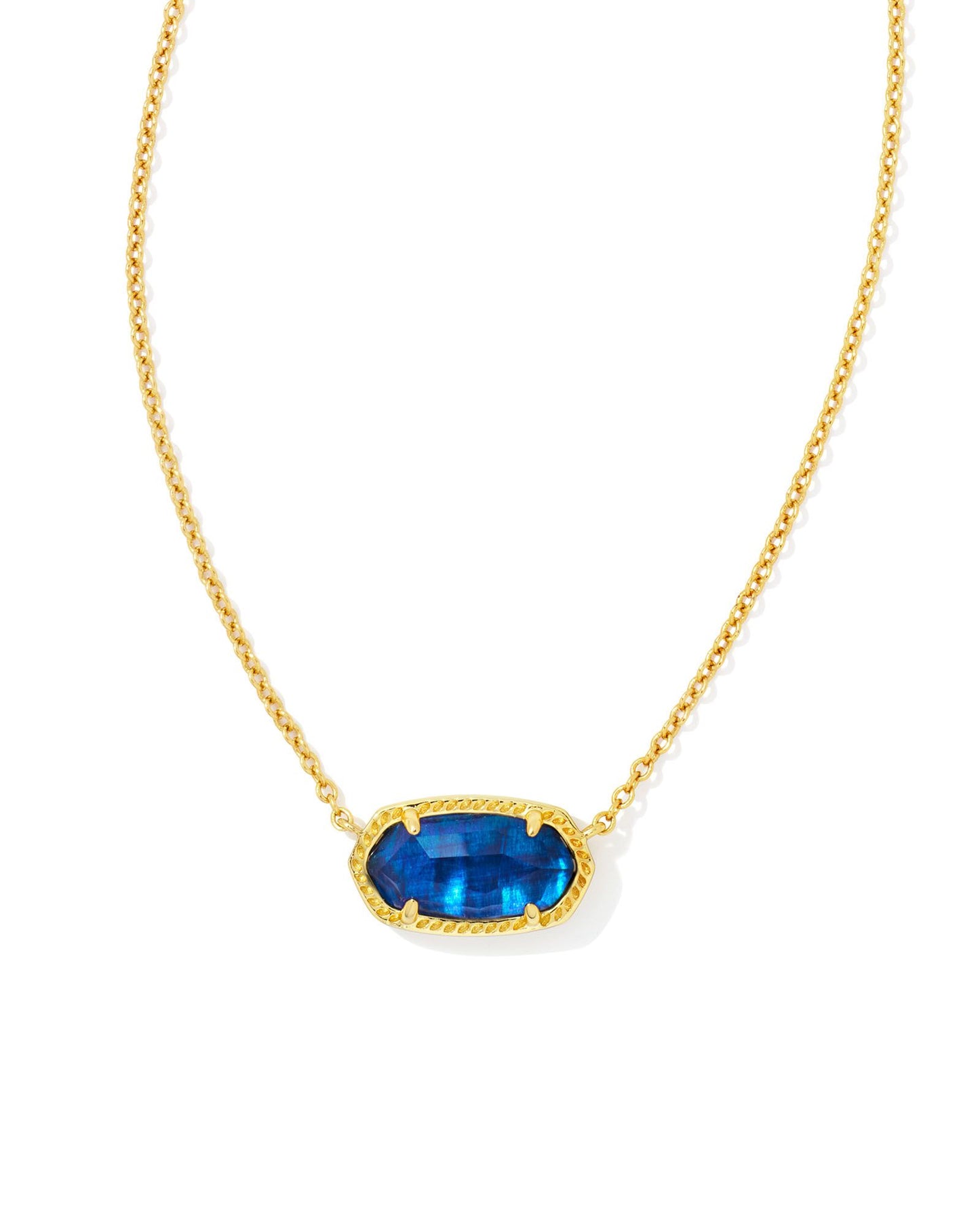 ELISA SHORT PENDANT NECKLACE GOLD NAVY ABALONE