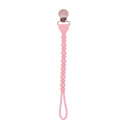 Pink Sweetie Strap™ Silicone One-Piece Pacifier Clips