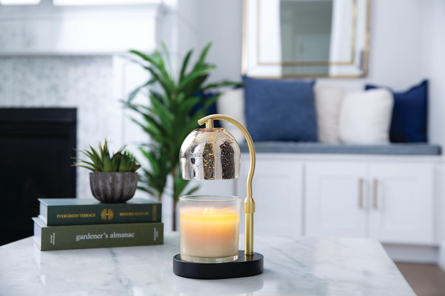 Mercury Glass Candle Warmer Lamp