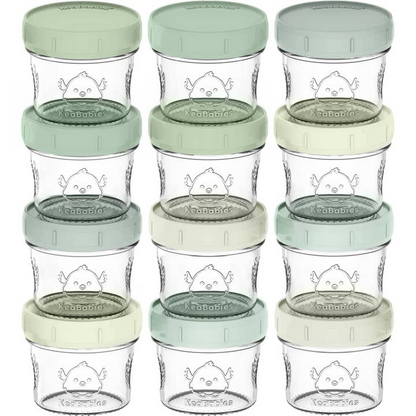 KEABABIES 12 PACK PREP BABY FOOD STORAGE CONTAINERS - SAGE