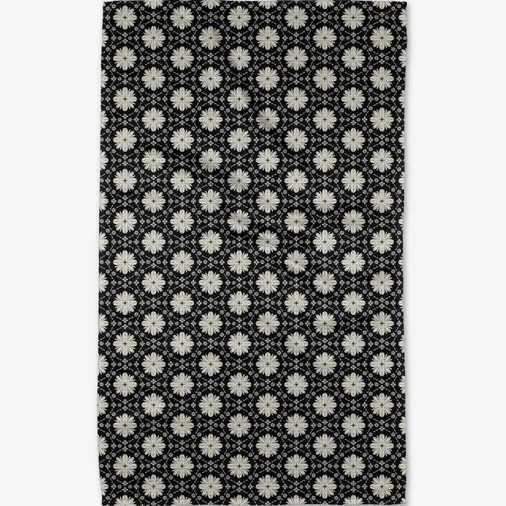 MONOCHROME FLORAL TEA TOWEL