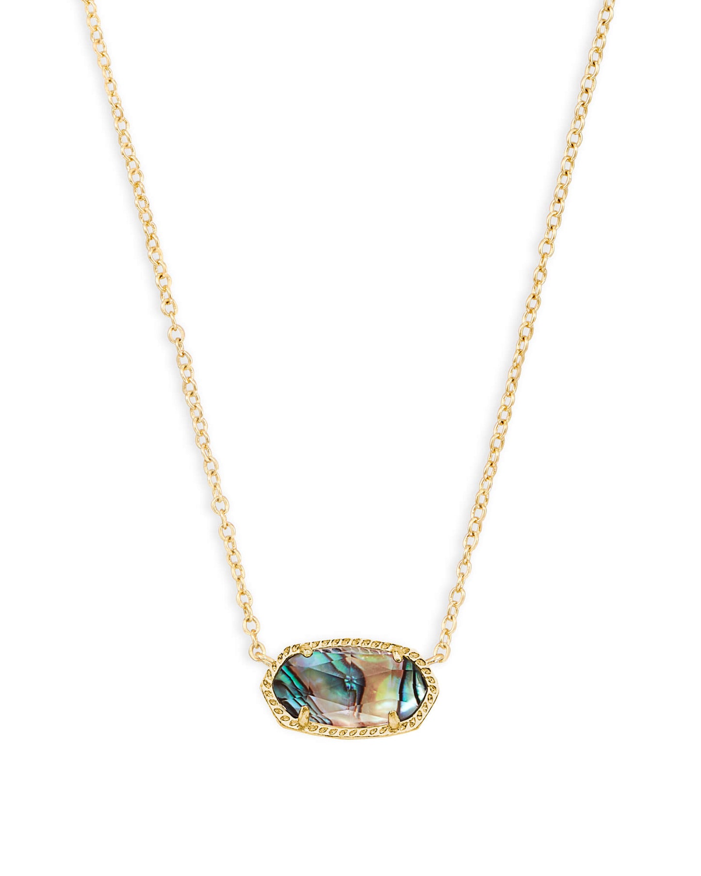 KENDRA SCOTT ELISA SHORT PENDANT NECKLACE GOLD ABALONE SHELL