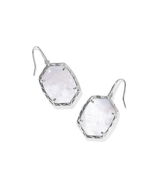 DAPHNE DROP EARRINGS SILVER IVORY MOTHER OF PEARL