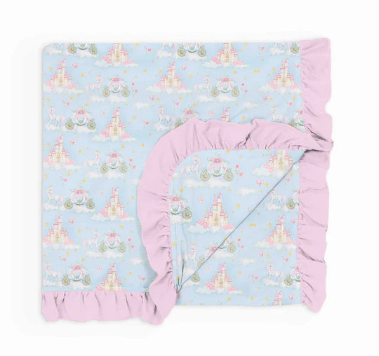 Little Snuggles Dream On-2 Layer Ruffled Bamboo Blanket