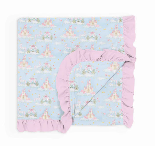 Little Snuggles Dream On-2 Layer Ruffled Bamboo Blanket