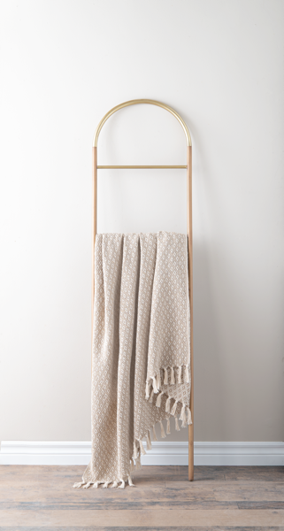 Natural Mini Diamond Woven Throw