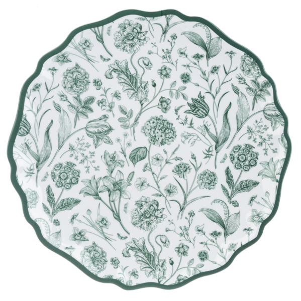 Green Botanical Melamine Dinner Plate (4 pc. set)