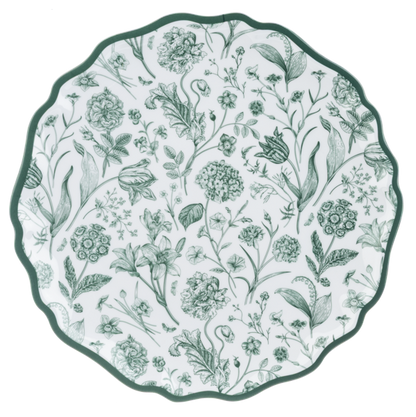 Green Botanical Melamine Dinner Plate (4 pc. set)