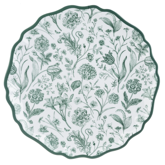 Green Botanical Melamine Dinner Plate (4 pc. set)
