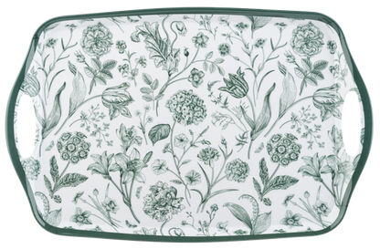 Green Botanical Melamine Serving Tray