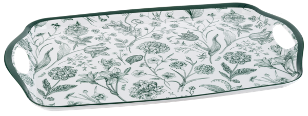 Green Botanical Melamine Serving Tray