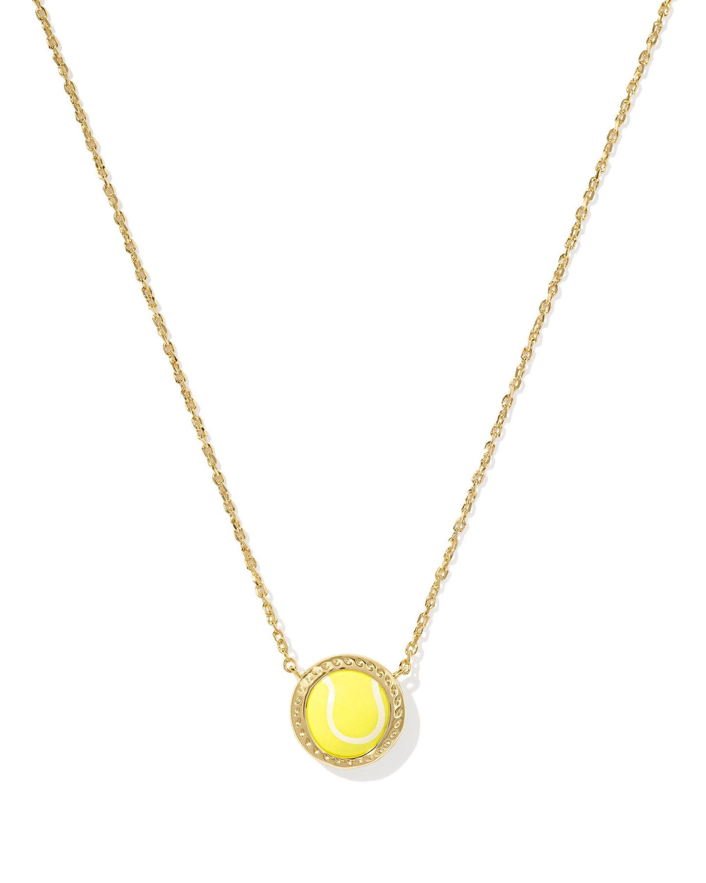 KENDRA SCOTT TENNIS SHORT PENDANT NECKLACE GOLD CHARTREUSE MAGNESITE