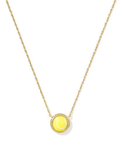 KENDRA SCOTT TENNIS SHORT PENDANT NECKLACE GOLD CHARTREUSE MAGNESITE
