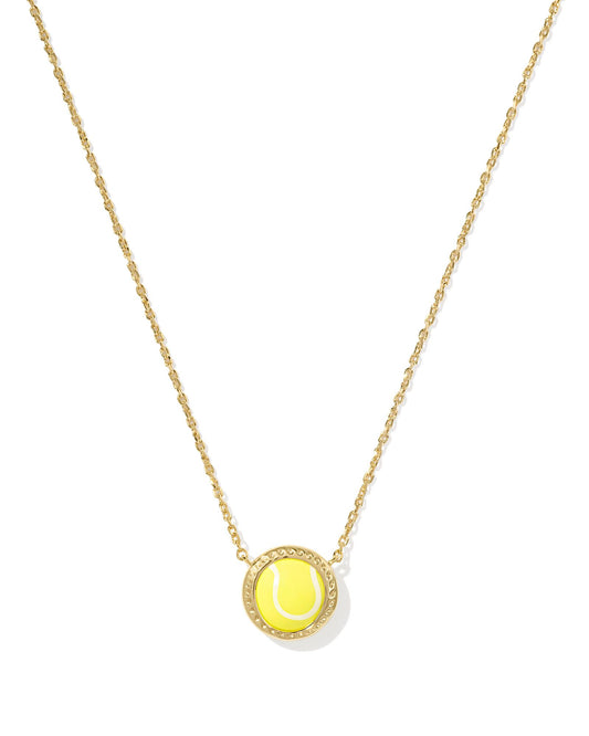 KENDRA SCOTT TENNIS SHORT PENDANT NECKLACE GOLD CHARTREUSE MAGNESITE