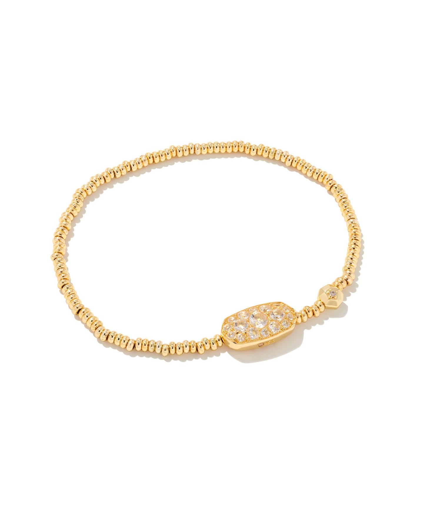 KENDRA SCOTT GRAYSON CRYSTAL STRETCH BRACELET GOLD WHITE CRYSTAL