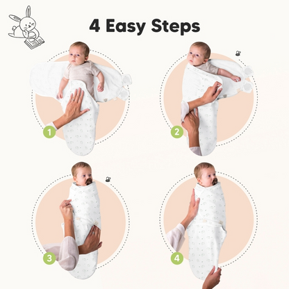 3 PACK SOOTHE ZIPPY BABY SWADDLES 0-3 MONTHS