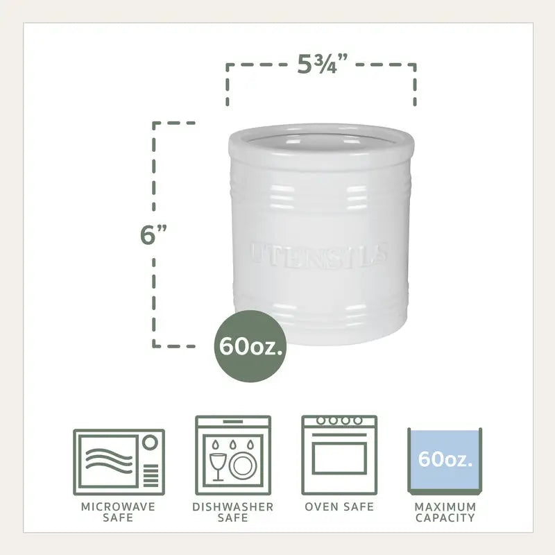 Everyday White Bistro White Utensil Crock