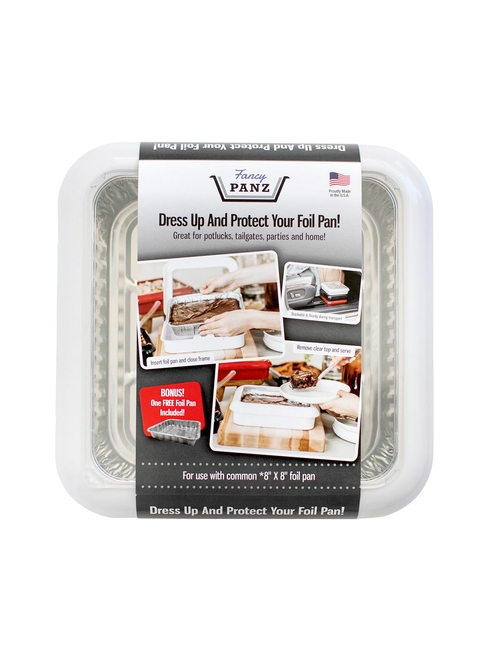 SQUARE SET - 8X8 PAN FRAME W/ LID & SERVING SPOON - WHITE