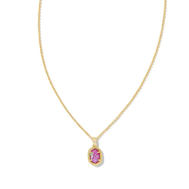 KENDRA SCOTT DAPHNE FRAMED MAGENTA OPAL GOLD NECKLACE