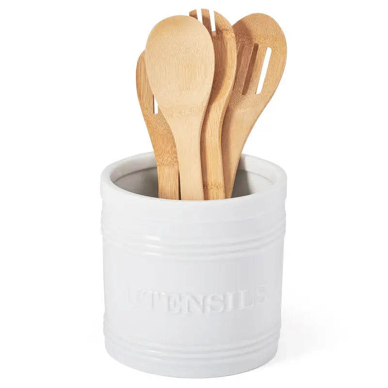 Everyday White Bistro White Utensil Crock