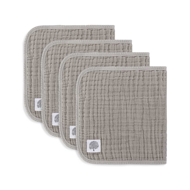 GRAY SET - MUSLIN BURP CLOTHS (4 SET)