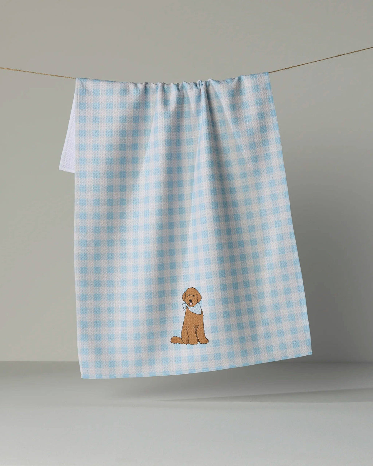 Gingham Doodle Tea Towel