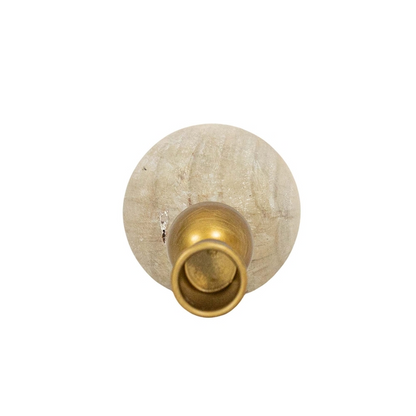 BRASS STACKED TAPER CANDLE HOLDER