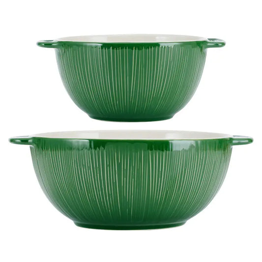 Fitz & Floyd Sicily Set of 2 Green Serve Bowls