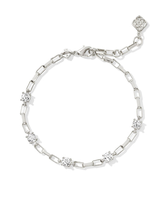 LEXI CHAIN BRACELET SILVER WHITE CRYSTAL