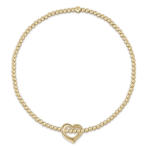 ENEWTON EGIRL CLASSIC GOLD BEAD BRACELET 2MM LOVE CHARM