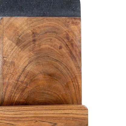 LOUISA COOKBOOK HOLDER ACACIA WOOD & MARBLE