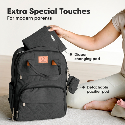KEABABIES ROVE DIAPER BACKPACK - CHARCOAL