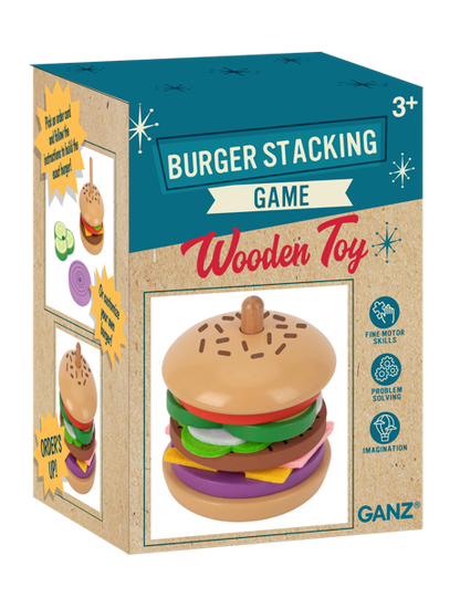 Wooden Burger Stacking Game