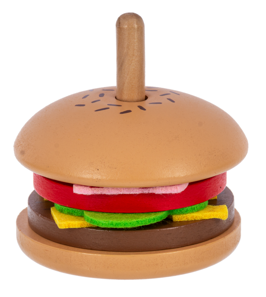 Wooden Burger Stacking Game