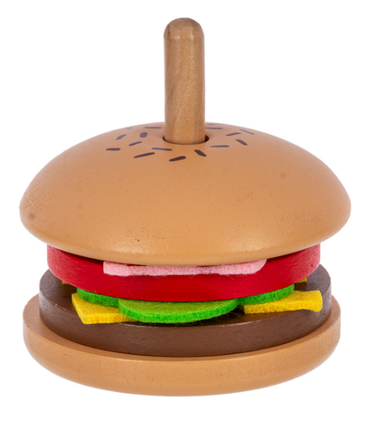Wooden Burger Stacking Game
