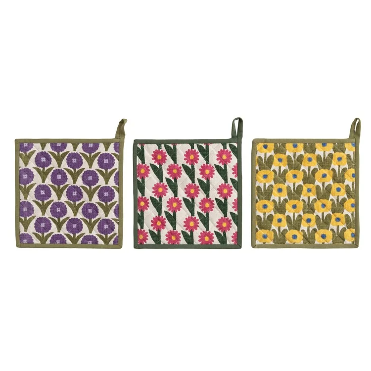 8" Cotton Printed Pot Holder