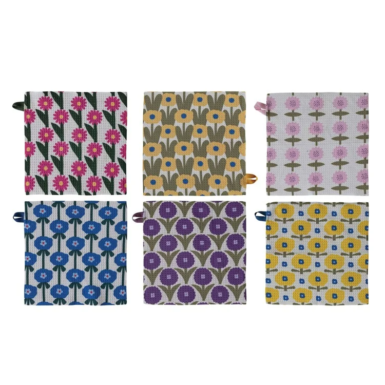10-1/2" Printed Recycled Microfiber Dish Cloth