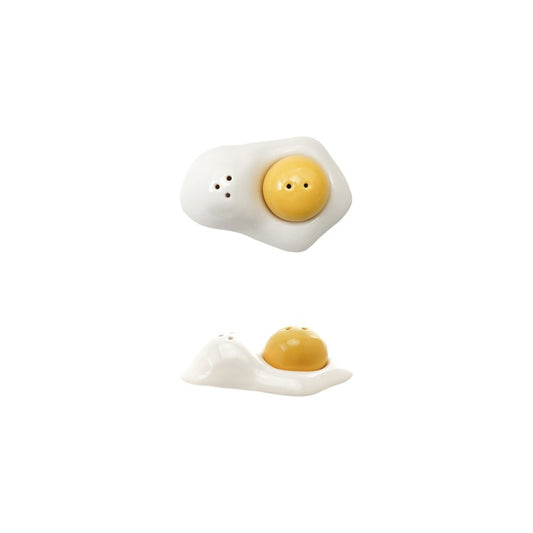 S/2 Stoneware Egg Yolk/White S & P