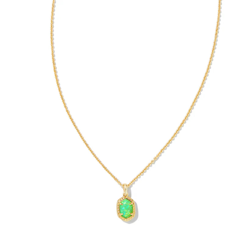 KENDRA SCOTT DAPHNE FRAMED BRIGHT GREEN OPAL GOLD NECKLACE