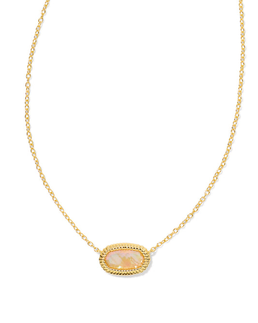 KENDRA SCOTT GOLD ELISA RIDGE FRAME ABALONE NECKLACE