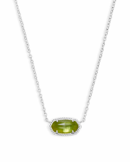 KENDRA SCOTT ELISA NECKLACE SILVER PERIDOT ILLUSION